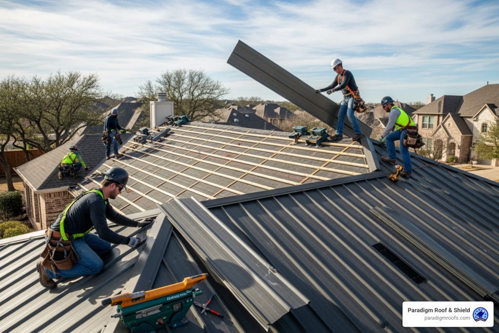 Metal roof installation McKinney
